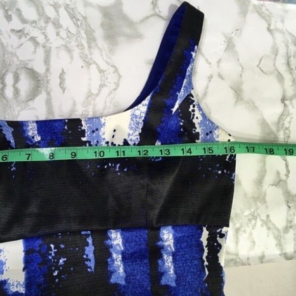 MUSE ABSTRACT BRUSH STROKES SHEATH SLEEVELESS MULTICOLOR MINI DRESS 2 ARTSY - Picture 6 of 11